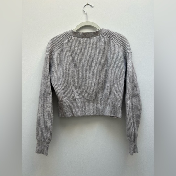 Babaton Light Gray Ribbed Cashmere Sweater - Picture 2 of 8